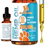 Bo Tree Pets Multivitamin Enhanced Hemp Oil for Dogs and Cats – Made in USA with 200,000 mg – with Omega 3, 6, and 9, Antioxidants (1 FL Oz)