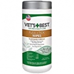 Vet’s Best Flea and Tick Wipes for Dogs and Cats | Targeted Flea & Tick Application | Multi-Purpose Flea Treatment for Dogs and Cats | 50 Wipes