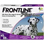 FRONTLINE Plus Flea and Tick Treatment for Dogs (Large Dog, 45-88 Pounds, 6 Doses)