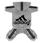 Scheppend Original Adidog Pet Clothes for Dog Cat Puppy Hoodies Coat Doggie Winter Sweatshirt Warm Sweater Dog Outfits, Grey Small