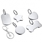 NineJewelry NJ Personalized Pet ID Tags – Stainless Steel Name Address ICE Message Custom Bone Dog Tags for Dog Cats Collars,Customized Engraved ID Tag Charm Keychain,Polished Tag for Human & Pets