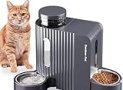 Gardner Pet Automatic Gravity Cat Food Feeder and Water Dispenser Stainless Steel Two-in-One Set Large Capacity Dispenser for Pets Dogs, Puppies, Kittens, Rabbits