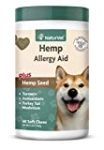 NaturVet – Hemp Allergy Aid for Dogs – Plus Hemp Seed – Helps Maintain Proper Skin Moisture & Respiratory Health – Enhanced with Antioxidants, Omegas, DHA, EPA & Hemp Seeds – 60 Soft Chews