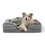 Bedsure Large Orthopedic Dog Bed, Bolster Dog Beds for Large Dogs – Foam Sofa with Removable Washable Cover, Waterproof Lining and Nonskid Bottom Couch
