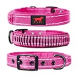 Heavy Duty Dog Collar with Handle | Ballistic Nylon Heavy Duty Collar | Padded Reflective Dog Collar with Adjustable Stainless Steel Hardware | Convenient Sizing for All Breeds