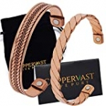 Copper Bracelets for Arthritis – Therapy Magnetic Bracelets for Men and Women with Powerful Magnets Effective and Natural Relief for Joint Pain and Arthritis Set of 2 (Twisted with Inlay)