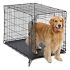 LUCKYERMORE Dog Kennel Outdoor Waterproof Rainproof Pet House Crate with Door Indoor Plastic Puppy Cage, Medium