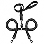 Peteast Double Dog Leash, Adjustable Heavy Duty Double Leash for Dogs Dual Dog Leash 360°Tangle Free & Soft Handle Two Dog Leash, Walking & Training Leash Two Dogs