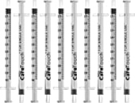 1ml Syringe with Luer Slip Tip – 10 Sterile Syringes by Care Touch – No Needle, Great for Dispensing Oral Medicine and Home Care