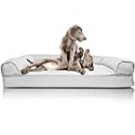 Furhaven Pet Dog Bed – Orthopedic Quilted Traditional Sofa-Style Living Room Couch Pet Bed with Removable Cover for Dogs and Cats, Silver Gray, Jumbo