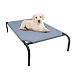 PHYEX Heavy Duty Steel-Framed Portable Elevated Pet Bed, Elevated Cooling Pet Cot, 33″ L x 19″ W x 7.5″ H(S, Grey)