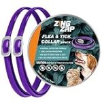 ZingZap Flea &Tick Collar 2-Pack Purple, Protects from Biting Insects, Adjustable Fits Both Dogs&Cats, Built-in Plant Based Formula, Slow Release Lasting Protection, Waterproof