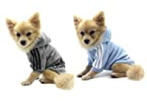 QiCheng&LYS Adidog Pet Clothes,Dog Winter Hoodies Apparel Puppy Cute Warm Hoodies Coat Sweater for Dog Cat (S, 2pcs Grey/Blue)