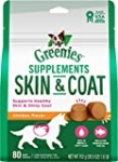 GREENIES Skin & Coat Food Supplements with Omega 3 Fatty Acids, 80-Count Chicken- Flavor Soft Chews for Adult Dogs