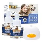 Dog Pheromones Calming Diffuser 3 in 1 Pheromone Appeasing Pet Diffuser to Calm Kit (Plug in+ 2 Pack 48ml Refill) for Anxiety Relief Reduce Aggression Fighting Barking Stress 60 Day Supply(Tasteless)