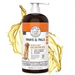 Paws & Pals Wild Alaskan Salmon Oil for Dogs & Cats – 32oz of 100% Pure Fish Oil Liquid Food w/Omega 3 & Natural EPA + DHA – Skin Coat Dog Shedding Supplements Joints, Immune System & Heart Function