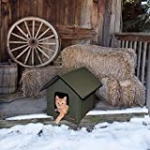 K&H PET PRODUCTS Outdoor Kitty House Cat Shelter (Unheated) Olive Green 18 X 22 X 17 Inches