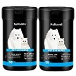 kulloomii Dog Eye Wipes,Cat Dog Eye Cleaner,Pet Tear Stain Remover Wipes,Pet Eye Large Wipes,100 Wipes (Pack of 2), Unscented Gentle Removes Dirt Crust and Discharge for Dogs Cats Puppies & Kittens