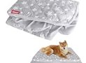 Dog Bed Covers Replacement Washable Pet Hair Easy to Remove, Waterproof Dog Bed Covers Noiseless Quilted, Pet Bed Cover Lovely Grey Star Print, Puppy Bed Cover 27×36 Inches, for Dog/ Cat, Cover Only