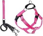 2 Hounds Design Freedom No Pull Dog Harness | Comfortable Control for Easy Walking |Adjustable Dog Harness and Leash Set | Small, Medium & Large Dogs | Made in USA | Solid Colors | 1″ LG Hot Pink