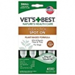 Vet’s Best Flea and Tick Spot-on Drops | Topical Flea Treatment Drops for Dogs | Flea Killer with Certified Natural Oils | 4 Month Supply for Small Dogs