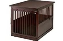 Richell Wooden End Table Crate, Large, Dark Brown