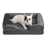 Bedsure Orthopedic Dog Bed for Medium Dogs – Sofa Bed Medium, Supportive Foam Pet Couch with Removable Washable Cover, Waterproof Lining and Nonskid Bottom, Dark Grey