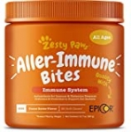 Zesty Paws Allergy Immune Supplement for Dogs – with Omega 3 Wild Alaskan Salmon Fish Oil & EpiCor + Digestive Prebiotics & Probiotics – Anti Itch & Skin Hot Spots + Seasonal Allergies – 90 Chews