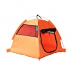 WeeH Small Medium Pet House Dog Cage Folding Outdoor Cat Bed Pad for Travel – Pop Up Dog Cat Tent Camping Beach Sun Shelter (Orange)