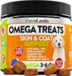 Omega 3 for Dogs – Allergy & Itch Relief Dog Shedding – Wild Alaskan Salmon Oil with Omega 3 6 9 for Dogs – EPA & DHA Fatty Acids – Fish Oil for Dogs Healthy Skin & Coat – 170 Chews (12 OZ)