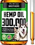 Hemp Oil for Dogs & Cats 300,000 – Premium Hemp Seed Oil – Grown & Made in USA – Supports Hip & Joint Health – Natural Stress & Anxiety Relief – Pet Omega 3, 6 & 9-1 fl oz Christmas Gift for Your Dog