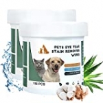 QUTOP 2 Pack Travel Coat Dog Eye Wipes, Unscented and Gentle Pet Eye Wipes, Dog Tear Stain Remover Wips for Small Dogs and Cats, Natural Eye Wipes for Dogs