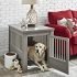Wooden Furniture XL Pet Crate Espresso Solid Wood End Table Kennel Consule Decor
