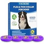 4 Pack Flea Collar for Dogs, Dog Flea and Tick Collar 8 Months Flea and Tick Prevent for Dog, Waterproof Adjustable Dog Flea Collar, Tick and Flea Collar for Large Small Dogs Puppy Flea Collar, Purple