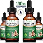 Hemp Oil for Dogs Cats – 4 Pack 1500mg – Separation Anxiety, Joint Pain, Stress Relief, Arthritis, Seizures, Calming Dog Treats – Organic Hemp Seed Oil Extract