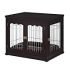 Newport Dog Crate Kennel Cage Bed Night Stand End Table Wood Furniture Cave House Room Large Size/Dark Brown.