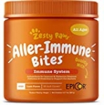 Zesty Paws Allergy Immune Supplement for Dogs Lamb- with Omega 3 Wild Alaskan Salmon Fish Oil & EpiCor + Digestive Prebiotics & Probiotics – Anti Itch & Skin Hot Spots + Seasonal Allergies – 90 Chews