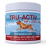 Hanzi Pets All New Formula Hip & Joint Care for Dogs Cats | Improves Mobility & Hip Dysplasia | Glucosamine, MSM, Chondroitin, Turmeric, Hemp | cGMP Certified | Made in USA | 120 Savory Soft Chews