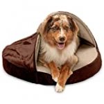 Furhaven Pet Dog Bed – Orthopedic Round Cuddle Nest Micro Velvet Snuggery Blanket Burrow Pet Bed with Removable Cover for Dogs and Cats, Espresso, 26-Inch