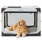 Lesure Collapsible Dog Crate – Portable Dog Travel Crate Kennel for Extra Large Dog, 4-Door Pet Crate with Durable Mesh Windows, Indoor & Outdoor (Light Gray)