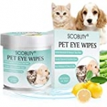 SCOBUTY Pet Eye Wipes,Pet Wipes, Pet Tear Stain Wipes,Eye Tear Stain Remover Wipes for Pets,Natural Tear Eye Stain Remover Pads,Cleansing Eye Wipe, Pet Soft Grooming Wipes,130 Pads