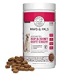 Paws & Pals Max Strength Glucosamine for Dogs Hip and Joint Supplement – with Chondroitin Plus MSM – for All Dog Sizes – 240 Count Soft Chews – Health Support Arthritis Pain Relief