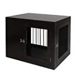 LINLUX Wire Dog Crate Kennel Cage with Double Lockable Doors, Decorative Medium Large Pet Crate End Table, Wood Furniture Dog Cave House, Indoor, Chew-Proof (Brown)