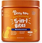 Zesty Paws No Grain Multifunctional Supplements for Dogs – Glucosamine Chondroitin for Joint Support with Probiotics for Gut & Immune Health –Fish Oil with Antioxidants for Skin & Heart Health 90ct
