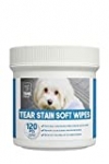 PUPMATE Tear Stain Remover Wipes for Dogs & Cats, Extra Moist and Natural Wrinkle Wipes for Pets, 120 Cotton Pads, Unscented Eye Wipes