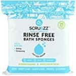 Scrubzz Disposable No Rinse Bathing Wipes – 25 Pack – All-in-1 Single Use Shower Wipes, Simply Dampen, Lather, and Dry Without Shampoo or Rinsing