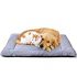 Furhaven Pet Dog Bed – Faux Fleece and Chenille Soft Woven Pillow Cushion Traditional Sofa-Style Living Room Couch Pet Bed with Removable Cover for Dogs and Cats, Coffee, Jumbo
