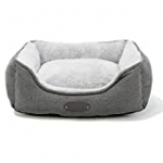 Small Dog Bed,Dog Beds for Medium Dogs,Cat Bed,Calming Dog Bed,Anxiety Comfy Durable Pet Beds with Reversible&Washable Cushion,Square Dog Bed in Grey Color. DEBANG HOME