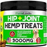 FurroLandia Hemp Hip & Joint Supplement for Dogs with Hemp Oil, Glucosamine, Chondroitin, Msm – Joint Relief for Dogs – Reduces Discomfort – 9000MG of Hemp Extract – Peanut Butter Flavor