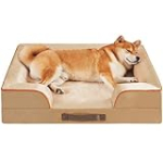 Codi Orthopedic Dog Beds with Memory Foam Layer for Medium Dogs, Waterproof Pet Bed with Removable Cover, Dog Couch/Sofa Machine Washable, Beige